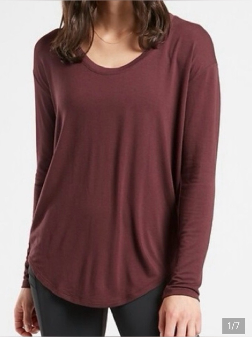 Athleta Cloudlight Stratus Women's Long-Sleeve Scoop Neck Top - Burgundy